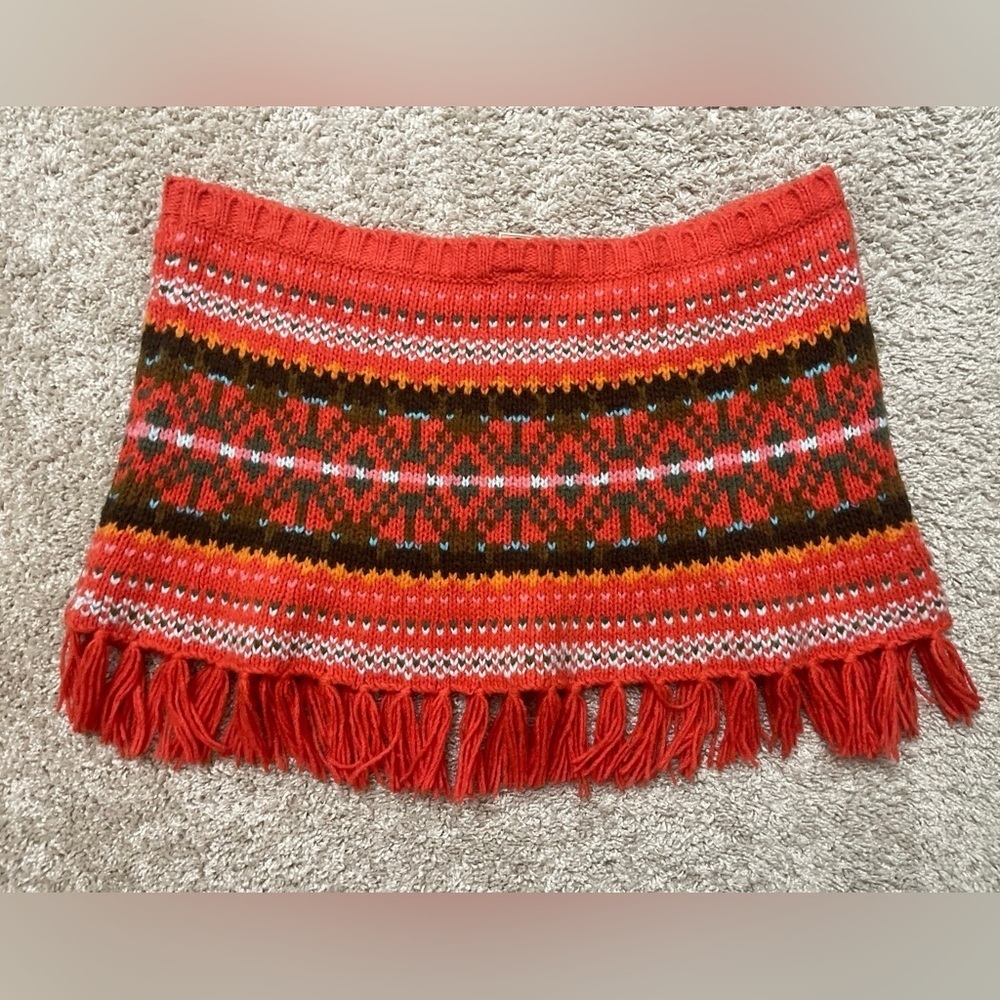 Vintage Old Navy Western Wool Blend Boho Chic Mini Skirt Fall Fairy - Picture 3 of 5
